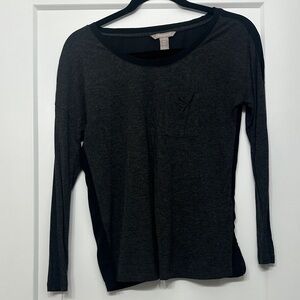 Banana Republic Black Long Sleeve Top (little hole where belt hits)